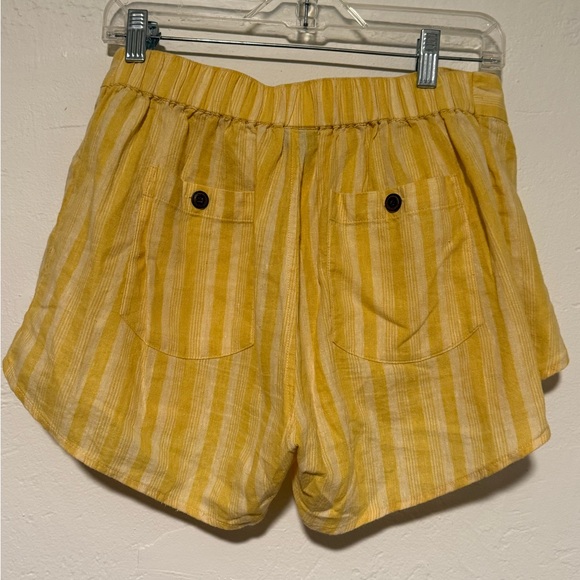 Patagonia Yellow Striped Shorts with tie front and hemp blend sz S - Picture 2 of 9